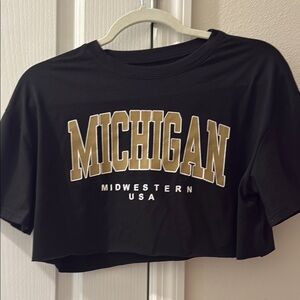 Black Michigan Crop Top